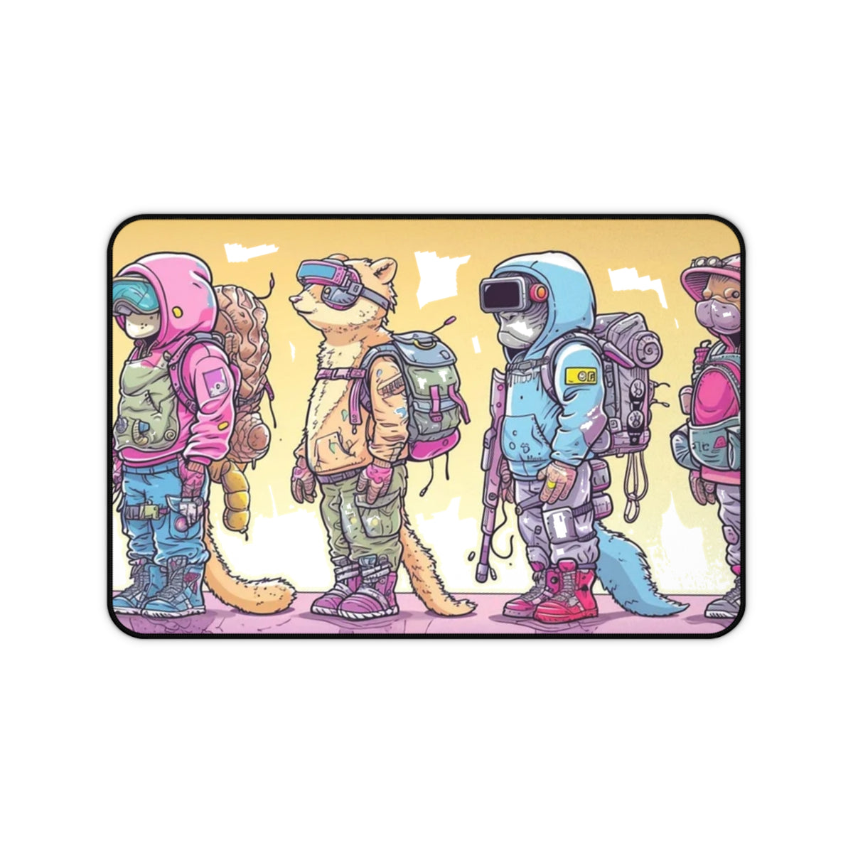 Retro Astronaut Cat Gaming Mouse Pad