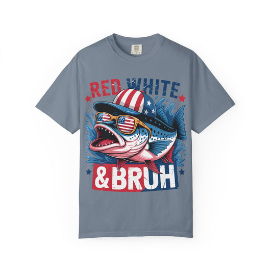 Red White & Bruh Patriotic Shark T-Shirt