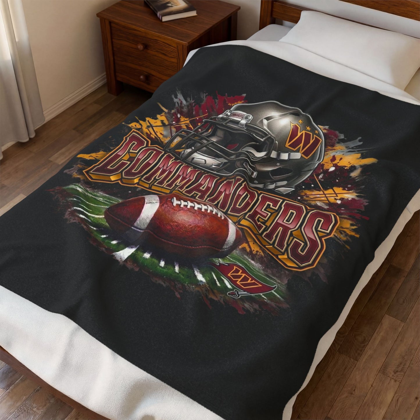 Commanders Football Velveteen Plush Blanket