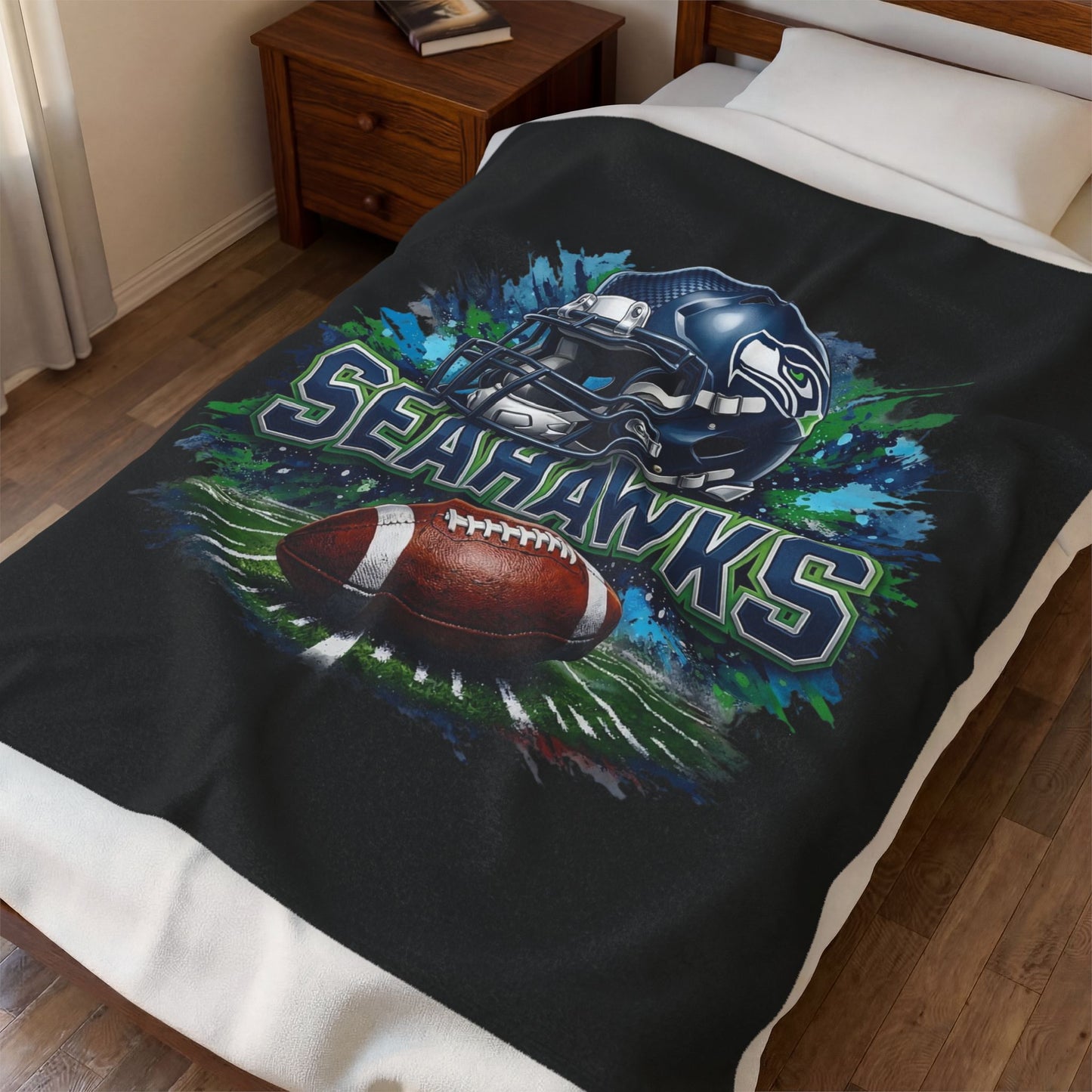 Seahawks Football Velveteen Plush Blanket