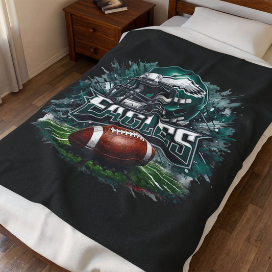 Eagles Football Velveteen Plush Blanket