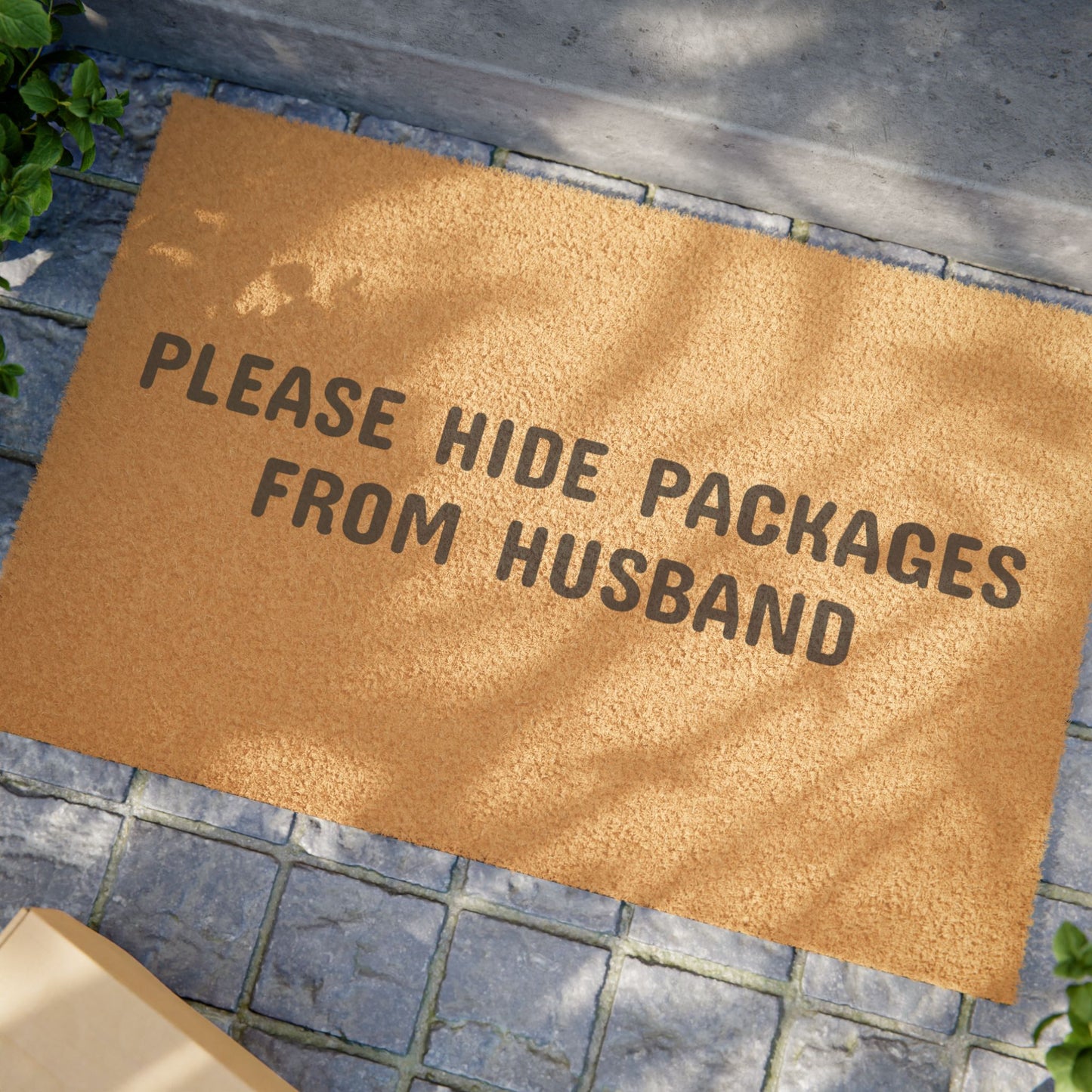 Doormat — "Please Hide Packages From Husband" Funny Welcome Mat