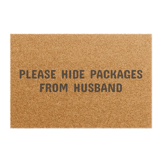 Doormat — "Please Hide Packages From Husband" Funny Welcome Mat