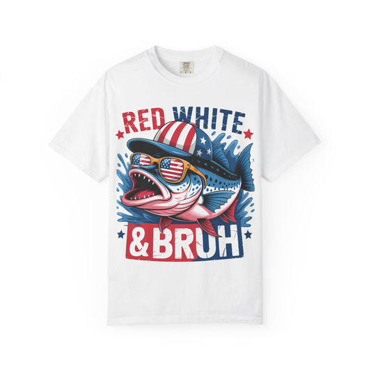 Red White & Bruh Patriotic Shark T-Shirt
