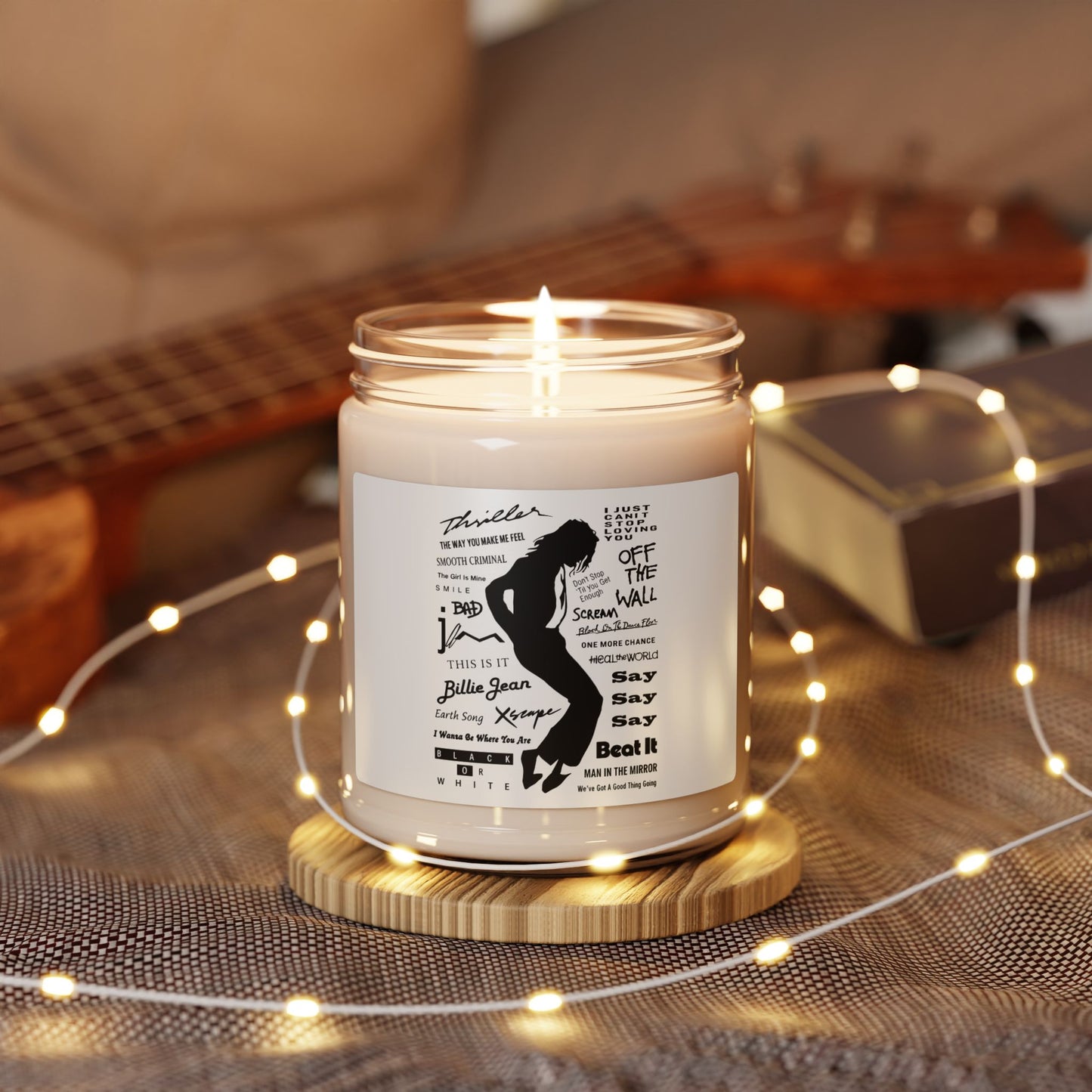 Michael Jackson Tribute Scented Soy Candle — 9oz Music Lyrics Jar