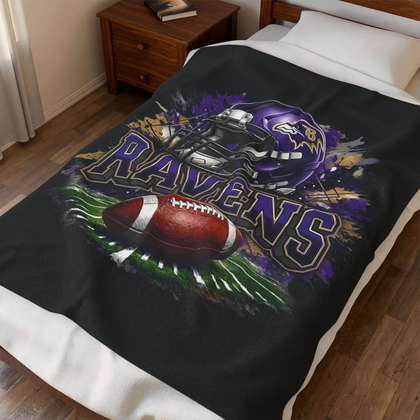 Baltimore Ravens Football Velveteen Plush Blanket