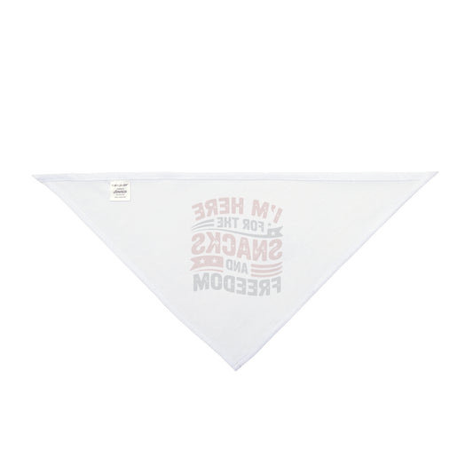 Pet Bandana - "I'm Here for the Snacks and Freedom" Patriotic Dog Bandana (4th of July, Memorial Day)