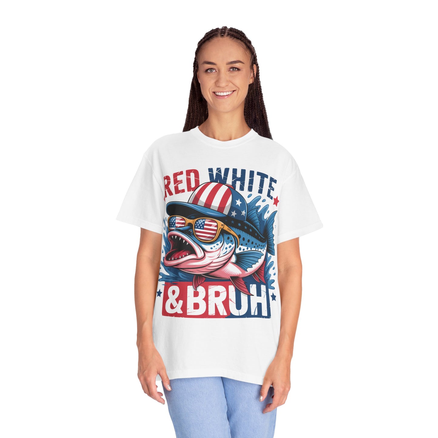 Red White & Bruh Patriotic Shark T-Shirt