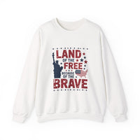 Crewneck Sweatshirt - "Land of the Free Because of the Brave" Patriotic USA Design