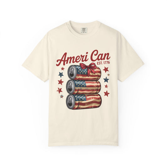 Ameri-Can Flag Soda Can T-Shirt — Patriotic Fourth of July Tee