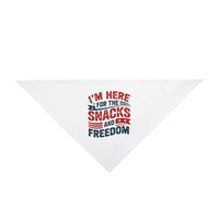Pet Bandana - "I'm Here for the Snacks and Freedom" Patriotic Dog Bandana (4th of July, Memorial Day)