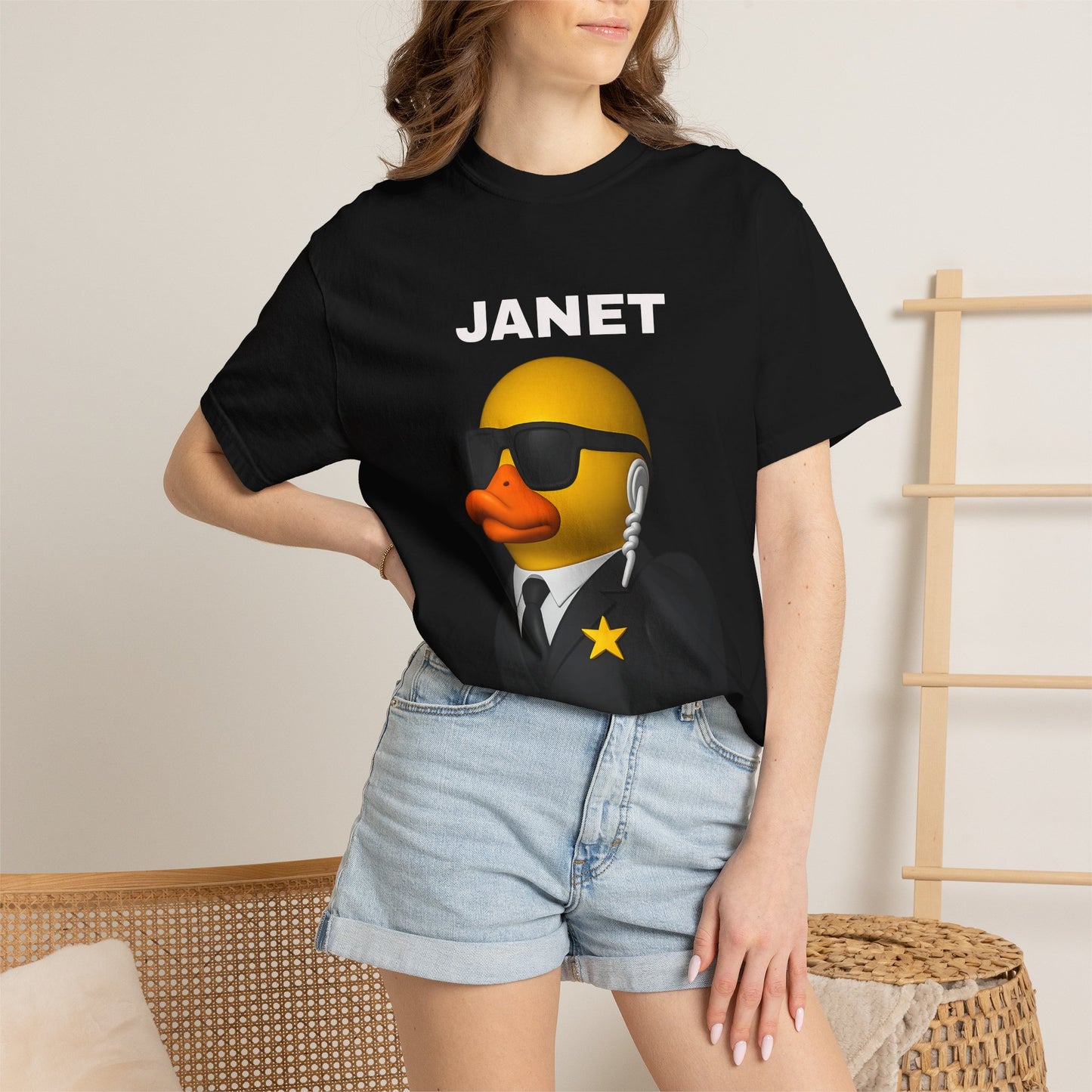 Security Duck T-Shirt — "JANET" Graphic Funny Security Guard Tee