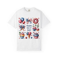 4th of July Patriotic T-Shirt — Happy 4th of July Cupcakes & Fireworks Design