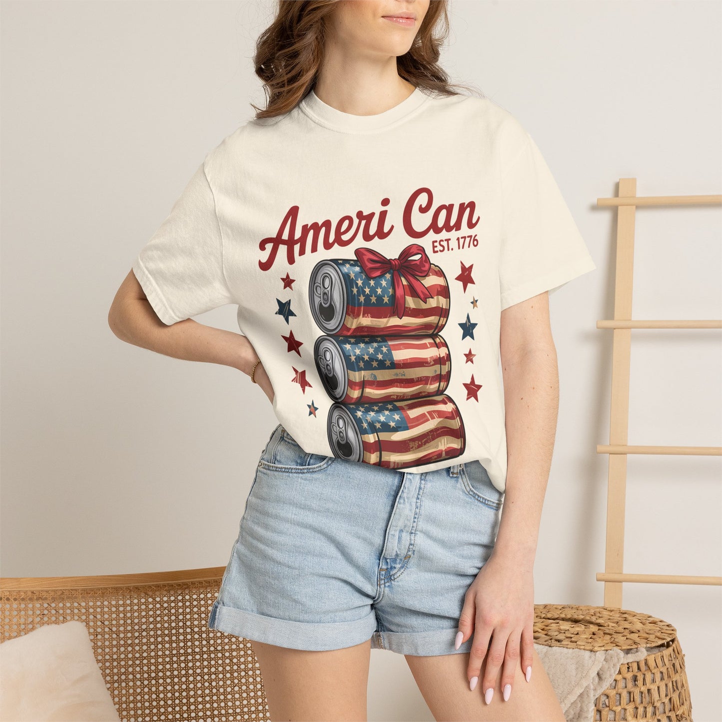 Ameri-Can Flag Soda Can T-Shirt — Patriotic Fourth of July Tee