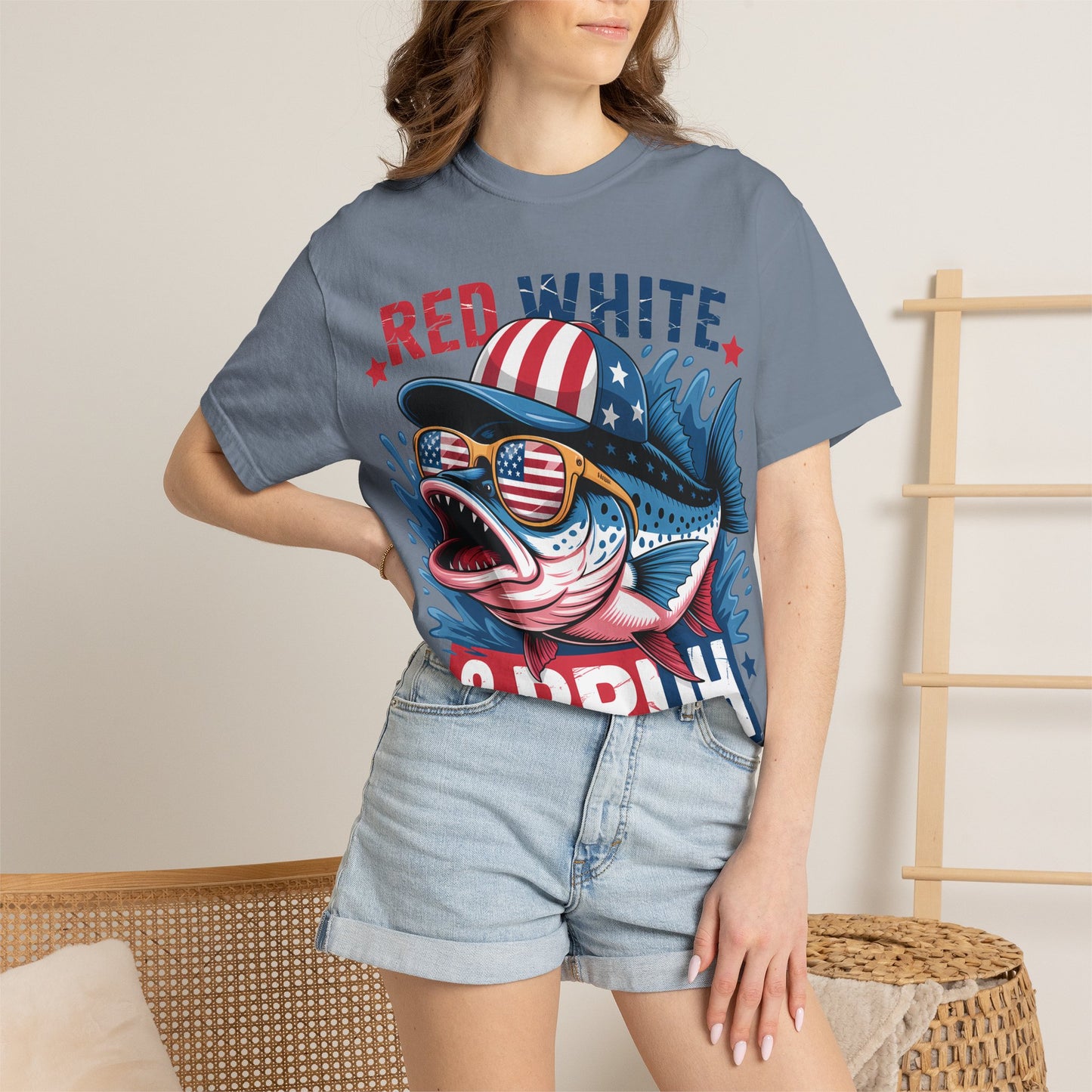 Red White & Bruh Patriotic Shark T-Shirt