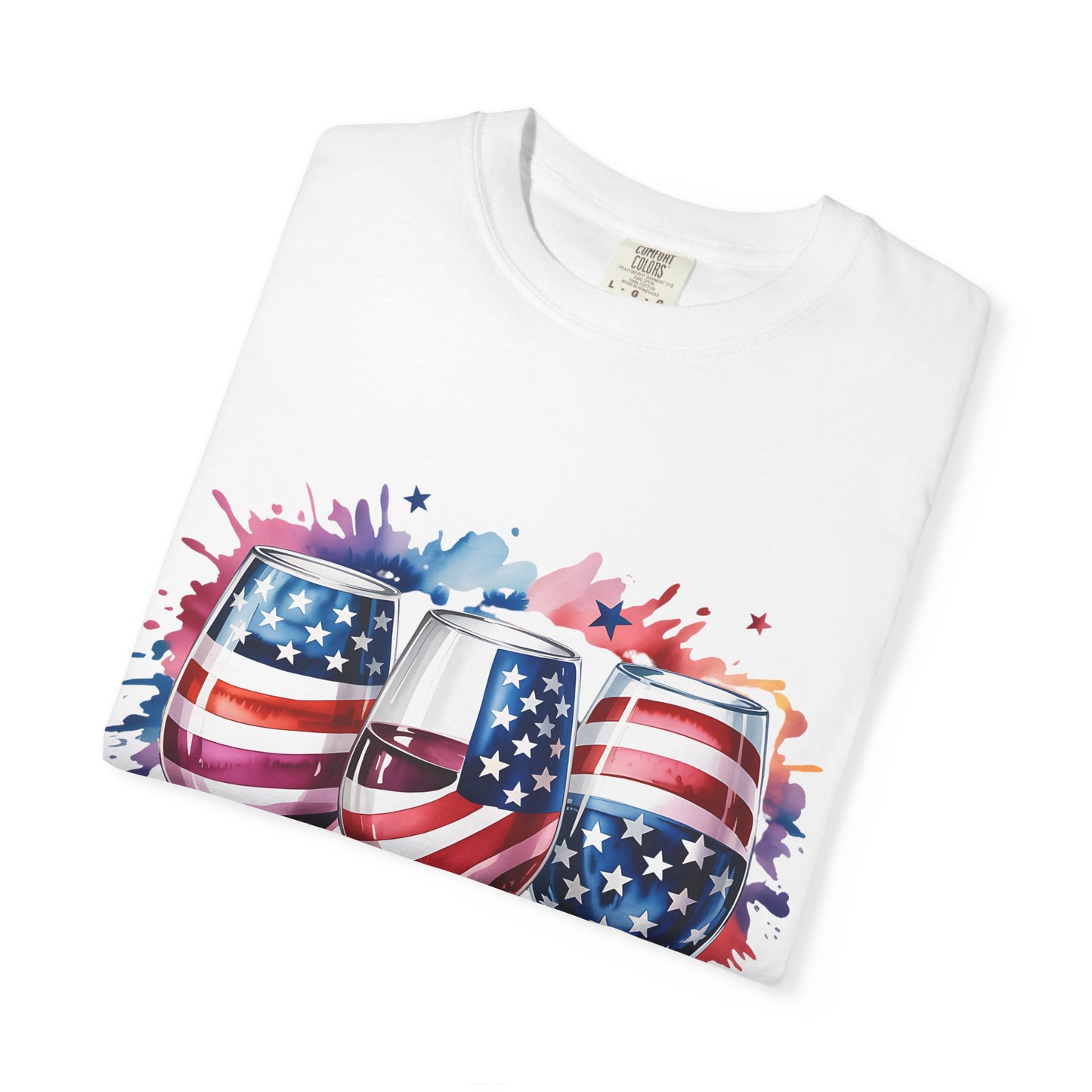 Patriotic Wine T-Shirt — "Red Wine & Blue" 4th of July Graphic Tee