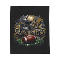 New Orleans Saints Football Velveteen Plush Blanket