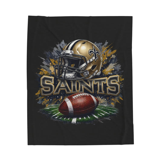 New Orleans Saints Football Velveteen Plush Blanket