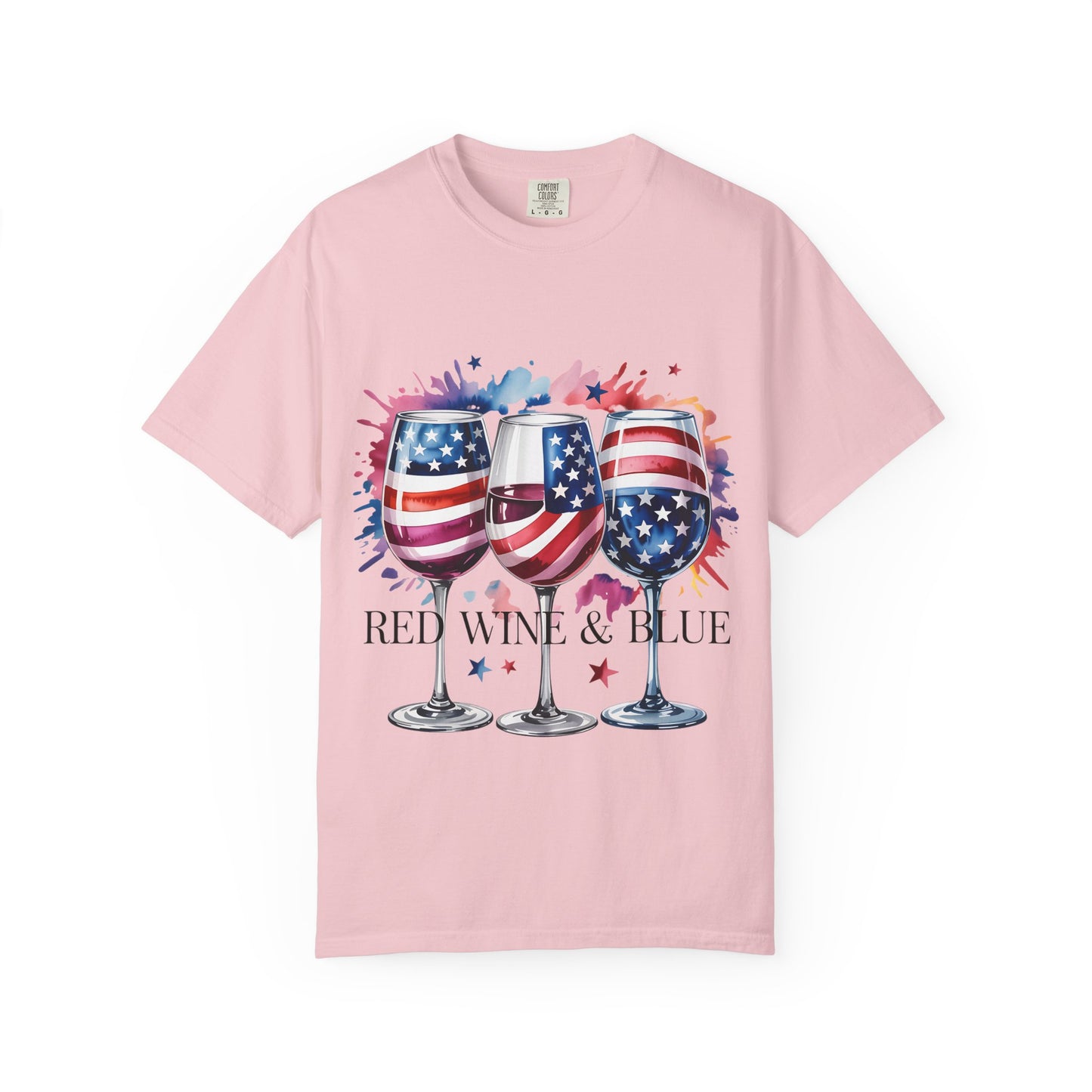 Patriotic Wine T-Shirt — "Red Wine & Blue" 4th of July Graphic Tee