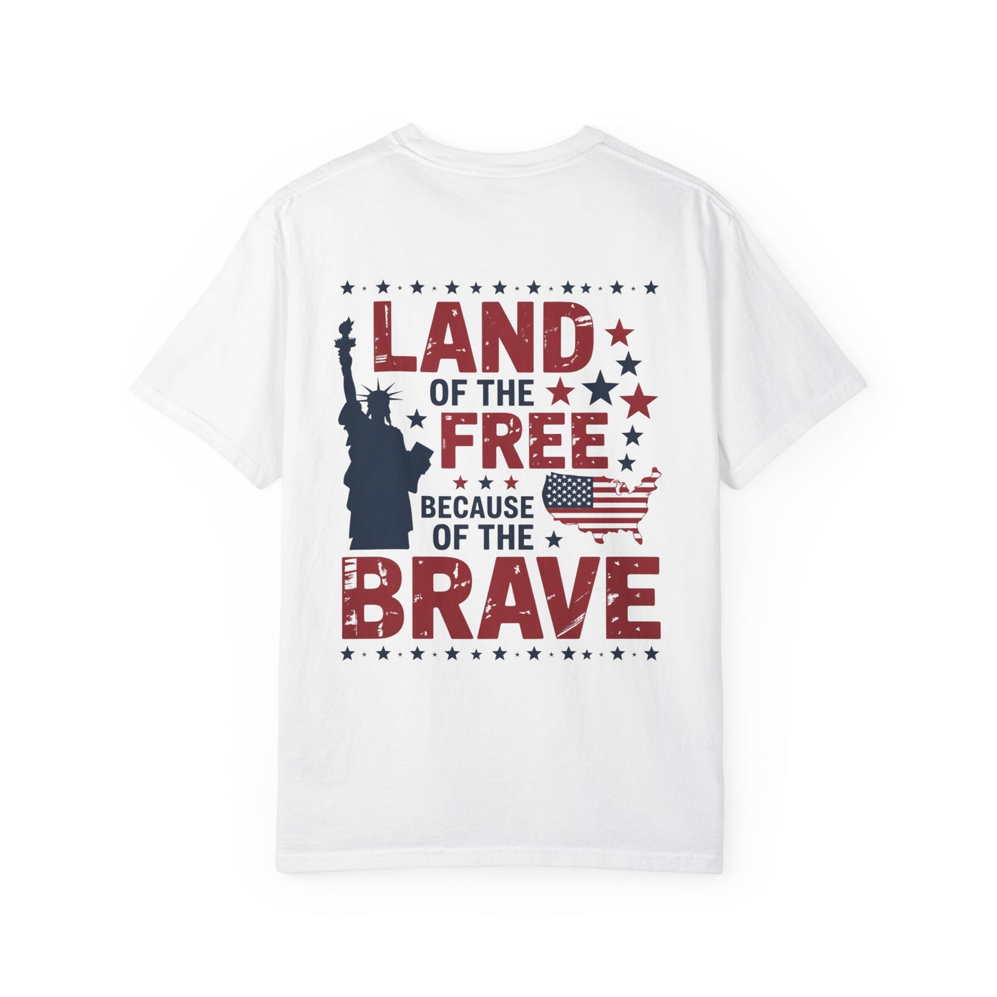 Land of the Free Because of the Brave T-Shirt – Patriotic 1776 USA Tee