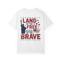 Land of the Free Because of the Brave T-Shirt – Patriotic 1776 USA Tee