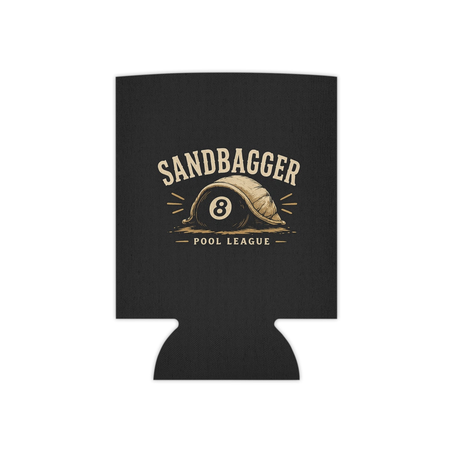 Sandbagger Pool League Can Cooler – 8-Ball Billiards Drink Koozie