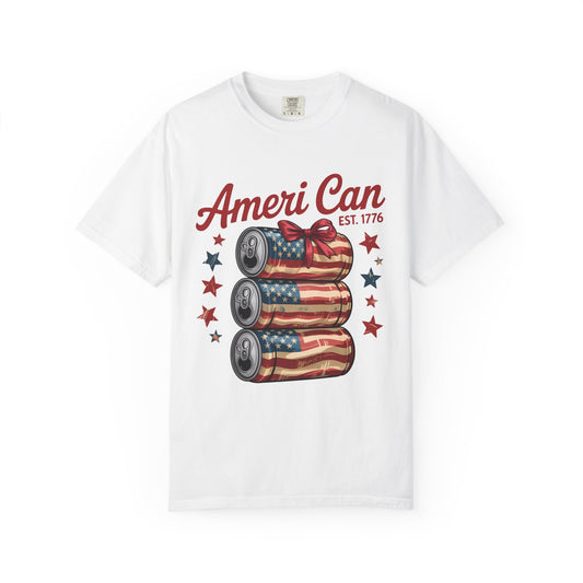 Ameri-Can Flag Soda Can T-Shirt — Patriotic Fourth of July Tee