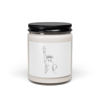 Soy Candle — Statue of Liberty Minimal Line Art (9oz Scented Jar)