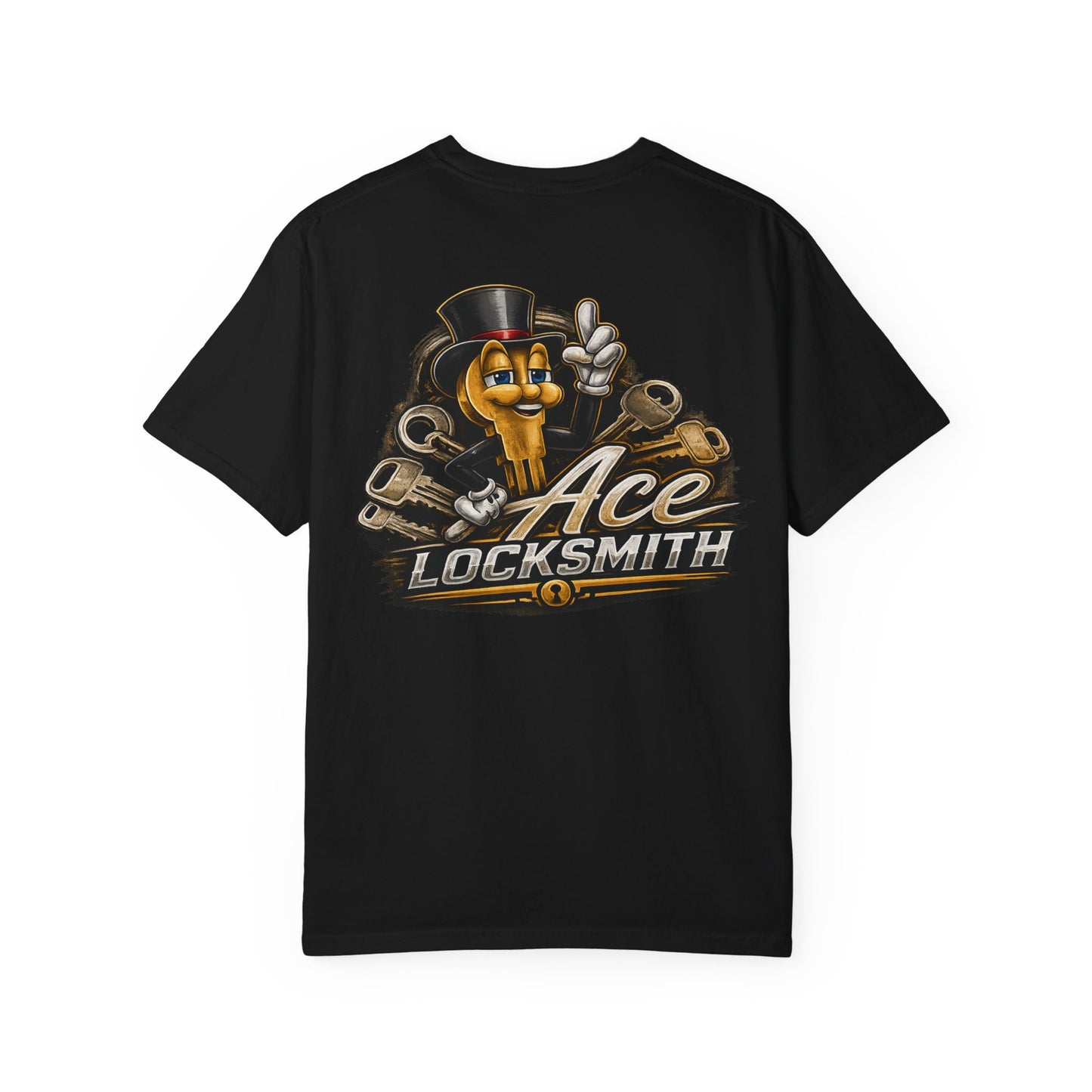 Locksmith T-Shirt — "Ace Locksmith" Vintage Mascot Tee